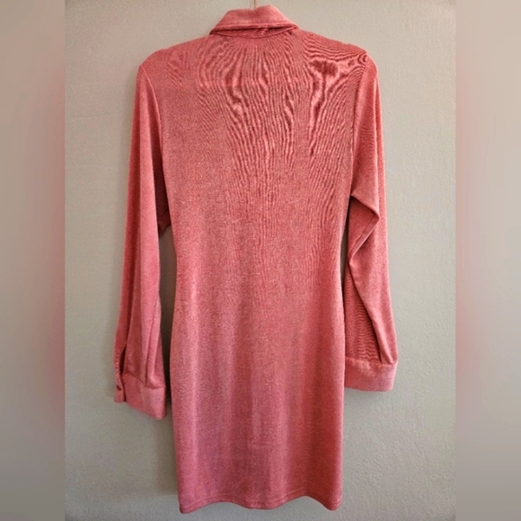 NWOT Mable Emersyn Dress Mauve Pink Slinky Mini Button Down Bodycon Size Large - Picture 4 of 10